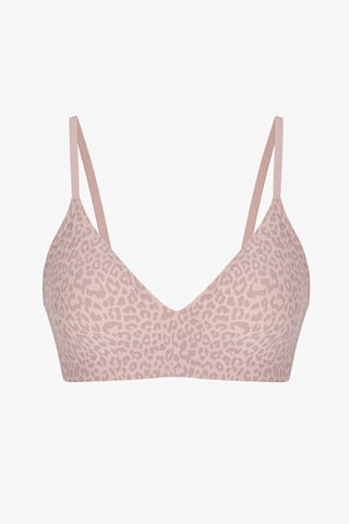 Osynlig Ribbad Triangel Leopardmönstrad Avtagbar Vadderad Bh