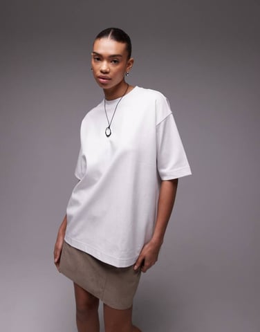 ARKET interlock long line short sleeve t-shirt in white