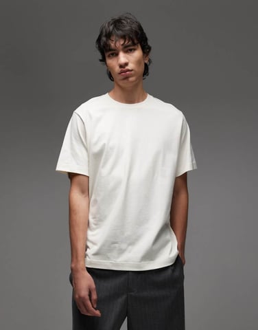 ARKET heavy weight jersey t-shirt in off white