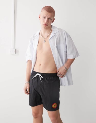 Santa Cruz Classic Dot logo swimshorts in black