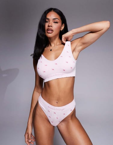 Boux Avenue rose printed bralette in pink