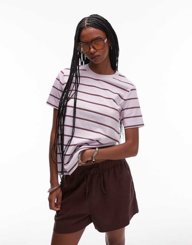 ARKET t-shirt in purple stripes
