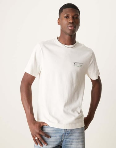 Abercrombie & Fitch golf graphic back print t-shirt in cream