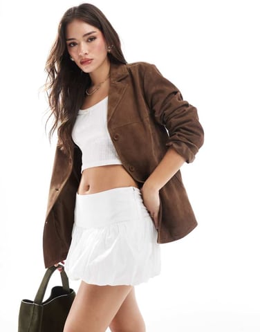 Hollister puffbull mini skirt in white