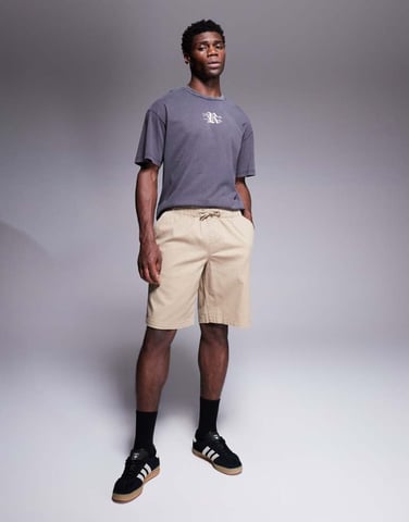 ADPT loose fit chino short in beige