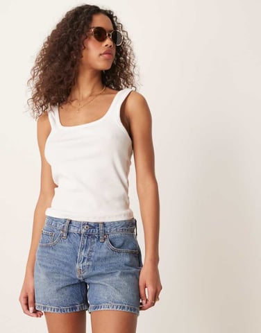 Abercrombie & Fitch baggy short in medium wash