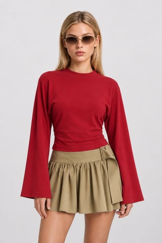 Crew Neck Long Sleeve Blouse