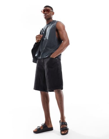 Hollister baggy jort in black