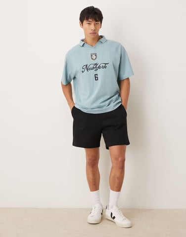 ASOS DESIGN heavyweight short in black - BLACK