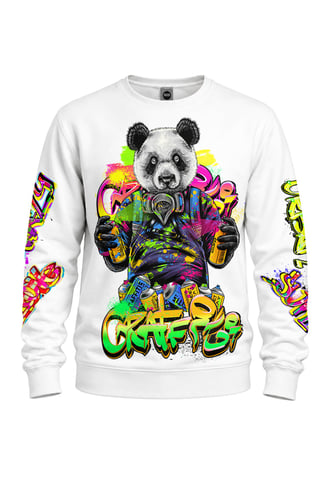 Sweatshirt mit Allover-Print Graffiti Panda Mr Gugu & Miss GO