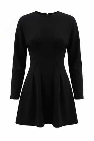 TRENDYOLMİLLA Women's Black Plain Short / Mini Long Skater Dresses
