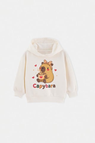 TRENDYOLKIDS Girls Ecru Plain Long Regular fit Sweatshirts