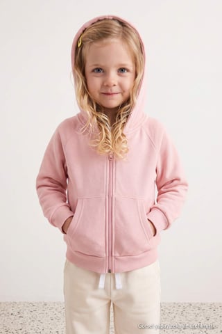 TRENDYOLKIDS Girls Pink Plain Long Regular fit Sweatshirts