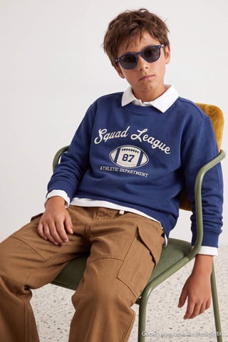 TRENDYOLKIDS Boys Dark blue Plain Long Regular fit Sweatshirts