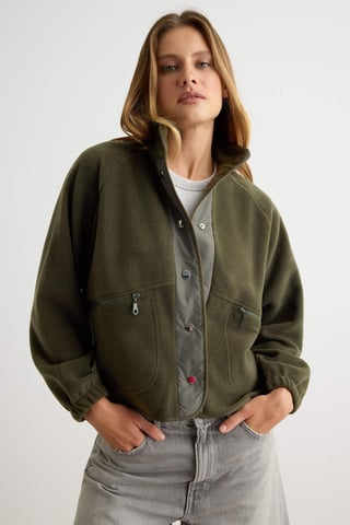 TRENDYOLMİLLA Women's Khaki Plain Long Relaxed fit Sweatshirts
