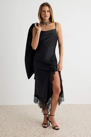 TRENDYOLMİLLA Women's Black Plain Maxi Sleeveless A-line Dresses