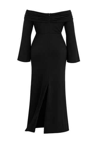 Trendyol Curve Women's Black Plain Maxi Long Shift Plus Size Dress