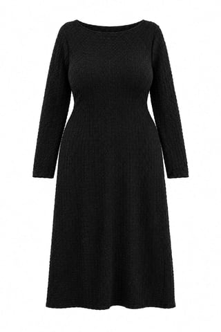 Trendyol Curve Women's Black Plain Maxi Long Bodycon Plus Size Dress
