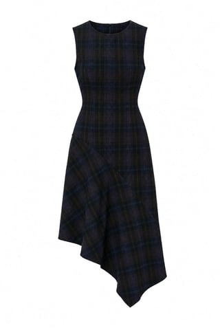 TRENDYOLMİLLA Women's Brown Plaid Midi Short A-line Dresses