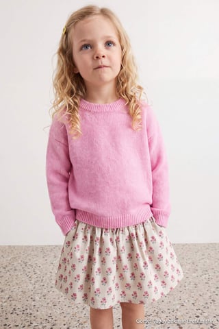 TRENDYOLKIDS Girls Pink Plain Long Regular fit Sweaters