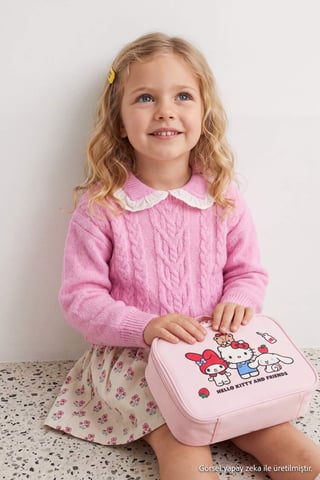 TRENDYOLKIDS Girls Pink Plain Long Regular fit Sweaters