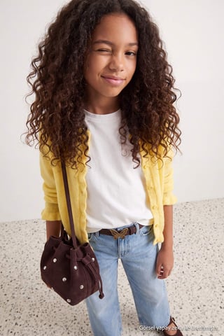 TRENDYOLKIDS Girls Yellow Plain Long Fitted Cardigans