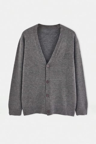 TRENDYOL MAN Men's Gray Plain Long Regular fit Cardigans