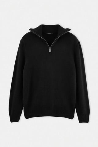 TRENDYOL MAN Men's Black Plain Long Regular fit Sweaters