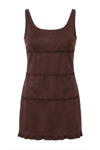 TRENDYOLMİLLA Women's Brown Plain Short / Mini Sleeveless Bodycon Dresses