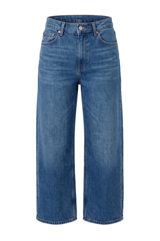 TRENDYOLMİLLA Women's Blue Plain Barrel Normal waist Jeans