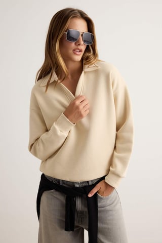 TRENDYOLMİLLA Women's Gray Plain Long Oversize Sweatshirts