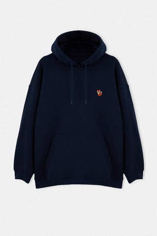 TRENDYOL MAN Men's Dark blue Plain Long Oversize Plus Size Sweatshirts