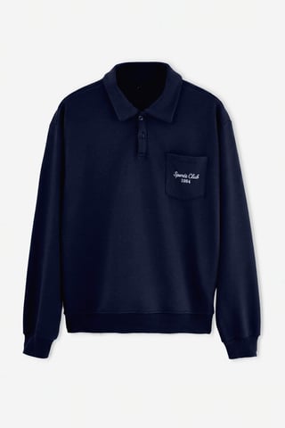 TRENDYOL MAN Men's Dark blue Embroidered Long Oversize Sweatshirts