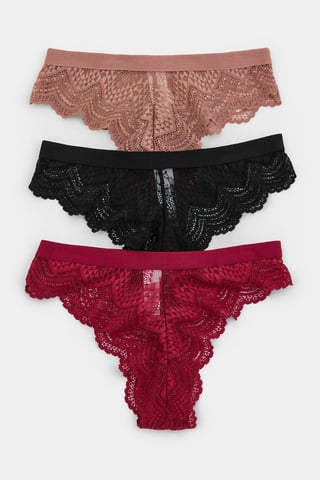 TRENDYOLMİLLA Women's 3 Pack Black Plain Briefs