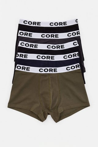 TRENDYOL MAN Men's 5 Pack Multicolor Plain Boxer Shorts
