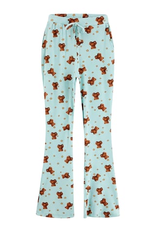 TRENDYOLMİLLA Women's Gray Animal print Flare Normal waist Pajama Bottoms