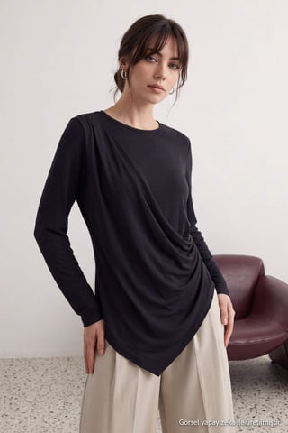 Trendyol Modest Women's Gray Plain Long Regular fit Modest Tunics