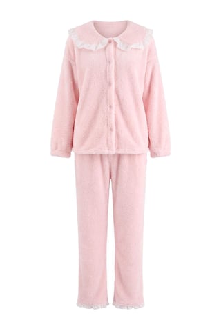 TRENDYOLMİLLA Women's 2 Pack Pink Plain Three-Quarter Sleeve Loungewear Regular fit Pajama Sets