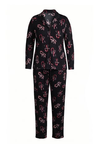TRENDYOLMİLLA Women's 2 Pack Black Christmas Long Regular fit Pajama Sets