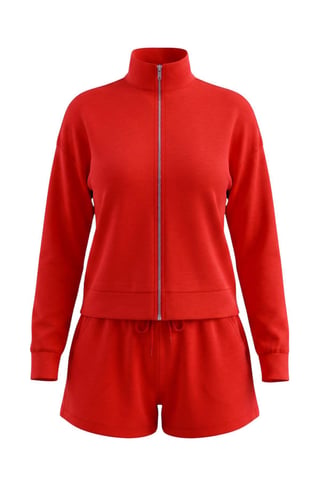 TRENDYOLMİLLA Women's Red Plain Long Regular fit Two Piece Sets