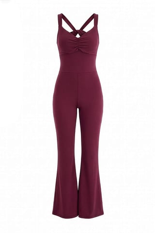 TRENDYOLMİLLA Women's Purple Plain Sleeveless Sportswear Fitted Jumpsuits