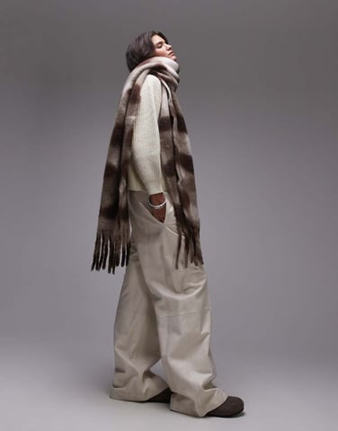 Topshop Sydney plädscarf i abstrakt leopard