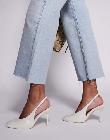 Public Desire Tilapia high vamp slingback heeled shoes in cream