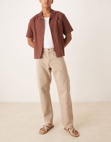 ARKET Ocean loose fit jeans in beige pigment wash