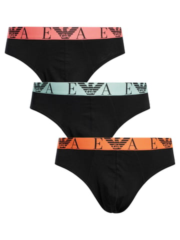 Emporio Armani 3 Pack Briefs, Black