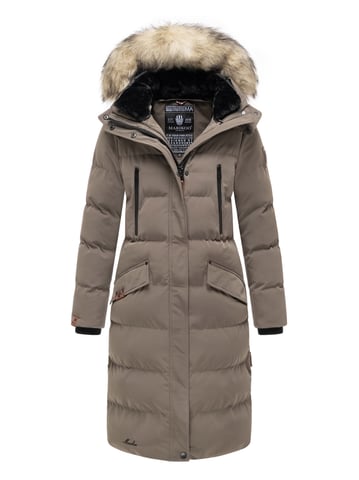 Marikoo women’s winter coat – Schneesternchen, long with hood & faux fur collar