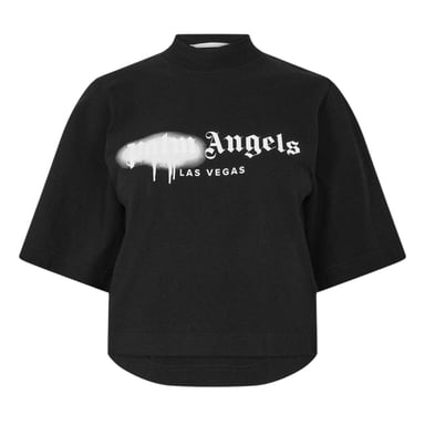Palm Angels Womens/Ladies Milano Crop T-Shirt (Black/White)