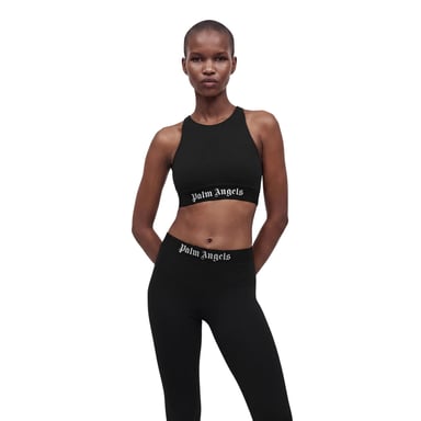 Palm Angels Womens/Ladies Strappy Sport Crop Top (Black/White)