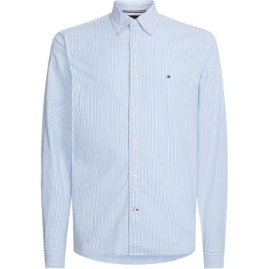 Tommy Hilfiger Mens 1985 Striped Flex Button-Down Shirt (Blue)