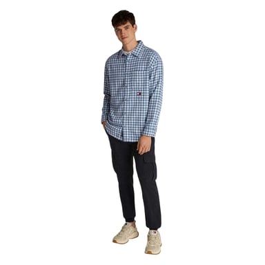 Tommy Jeans Mens Badge Flannel Pocket Shirt (Blue)